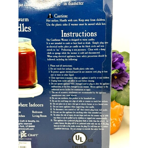 Provo Craft Candlesense Warmer For Candles Alternative Jar Candle Warmer 3-5/16" - Picture 5 of 6